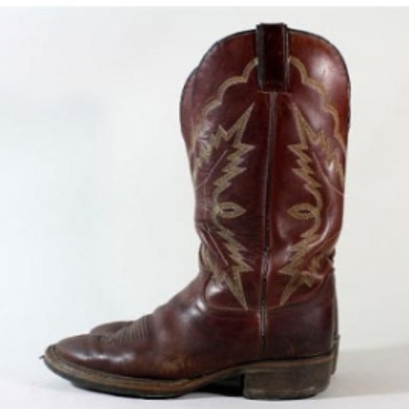 Vintage Other - Vtg Justin Brown Leather Western Cowboy Boots